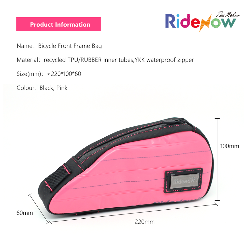 RideNow Recycle Right Now-Bicycle Front Frame Bag