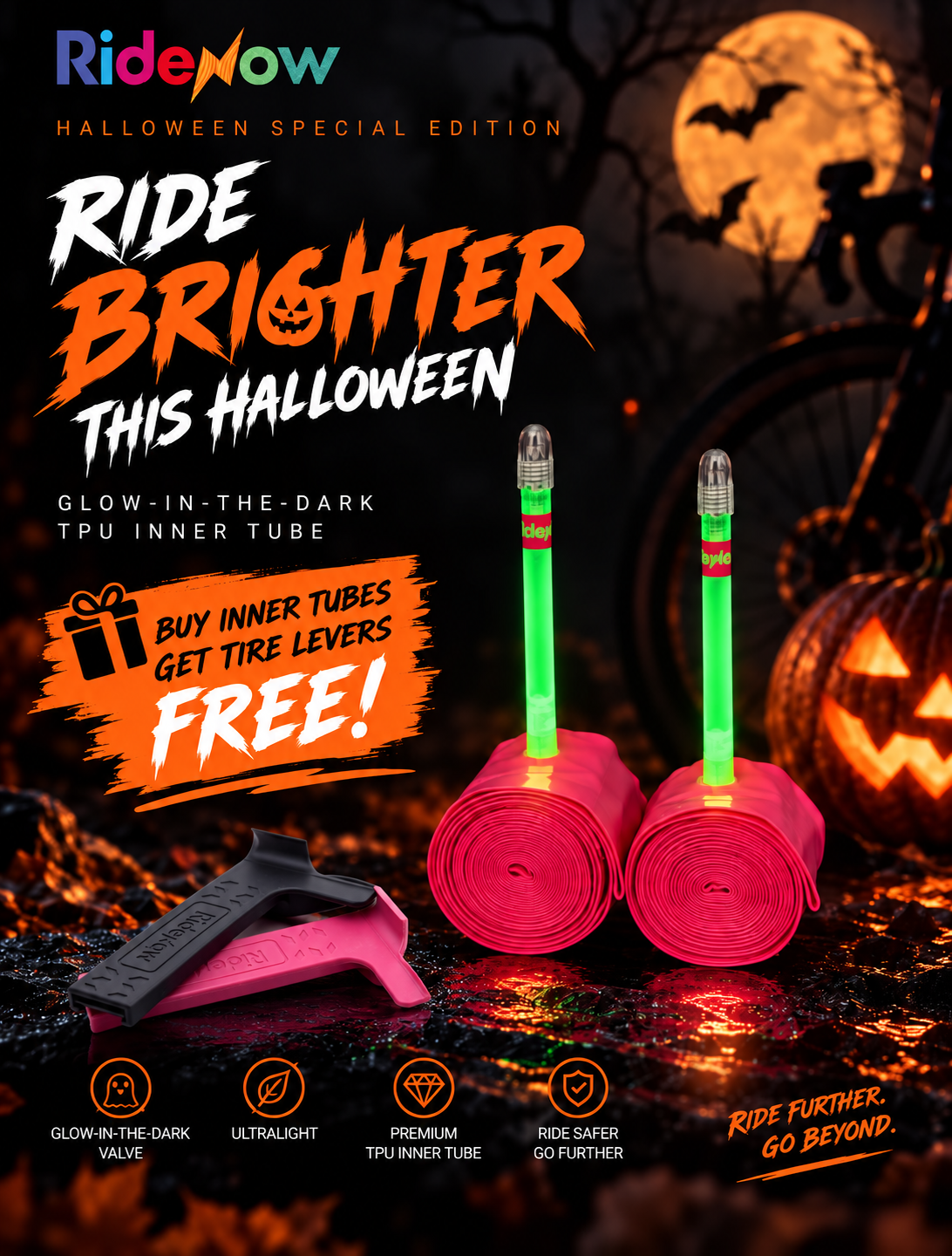 RideNow-Halloween Special- TPU Inner Tube + FREE Tire Lever