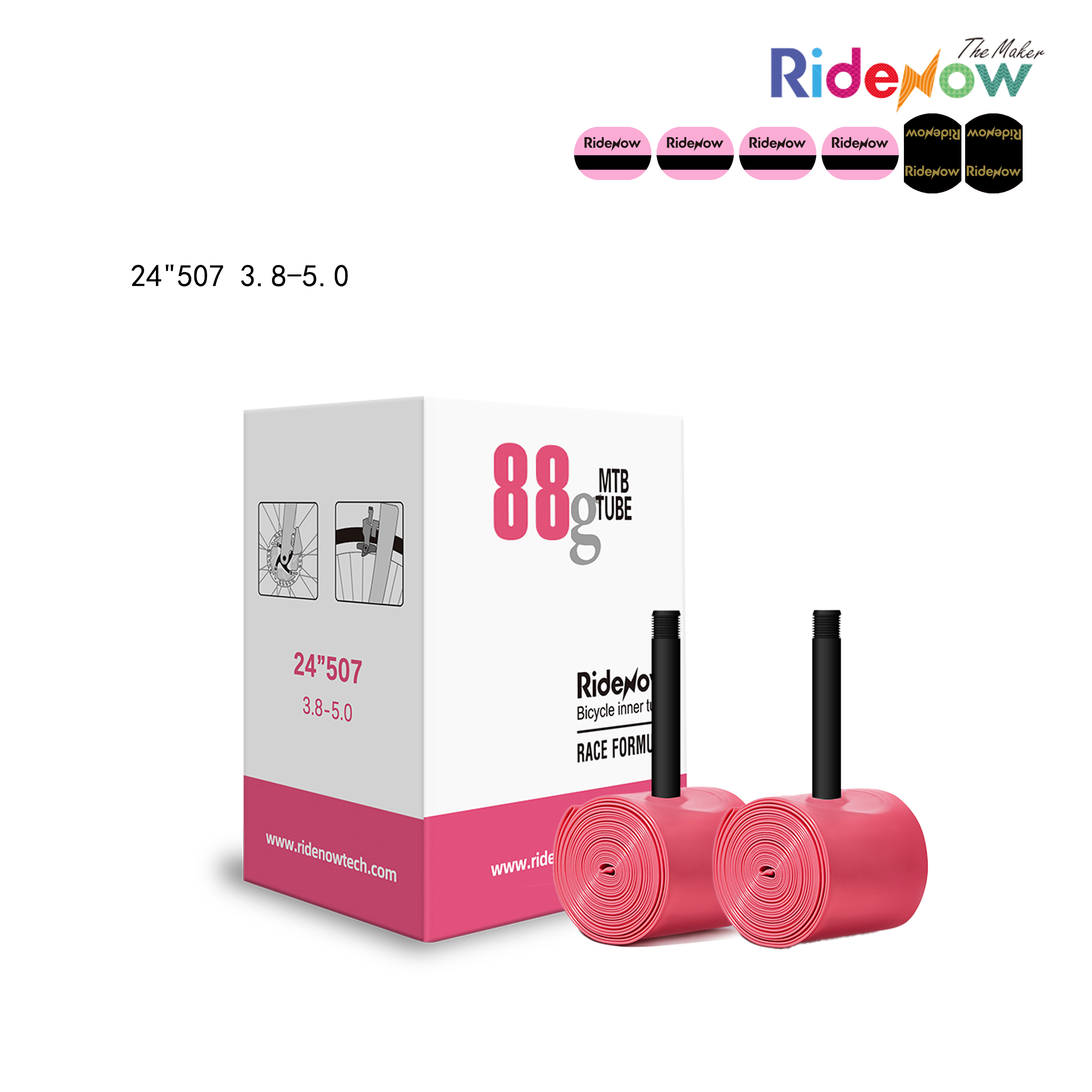RideNow TPU Inner tube 2PC for Fatbike for 24"507 3.8-5.0