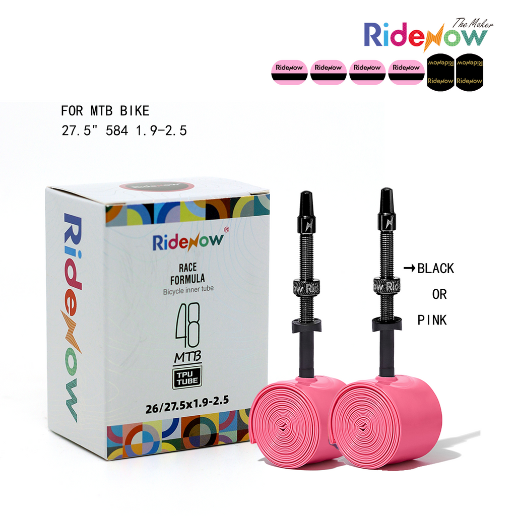 RideNow TPU Inner tube Aluminum Alloy Valve 2PC for MTB Bike 27.5" 584 1.9-2.5
