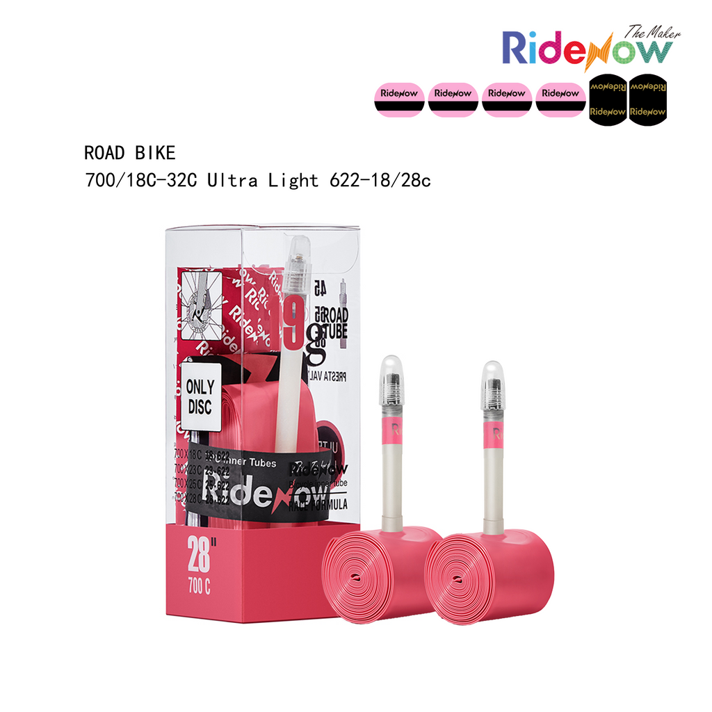 RideNow TPU Inner tube 2PC for Road Bike 700/18C-32C ULTRA LIGHT 622-18/28C