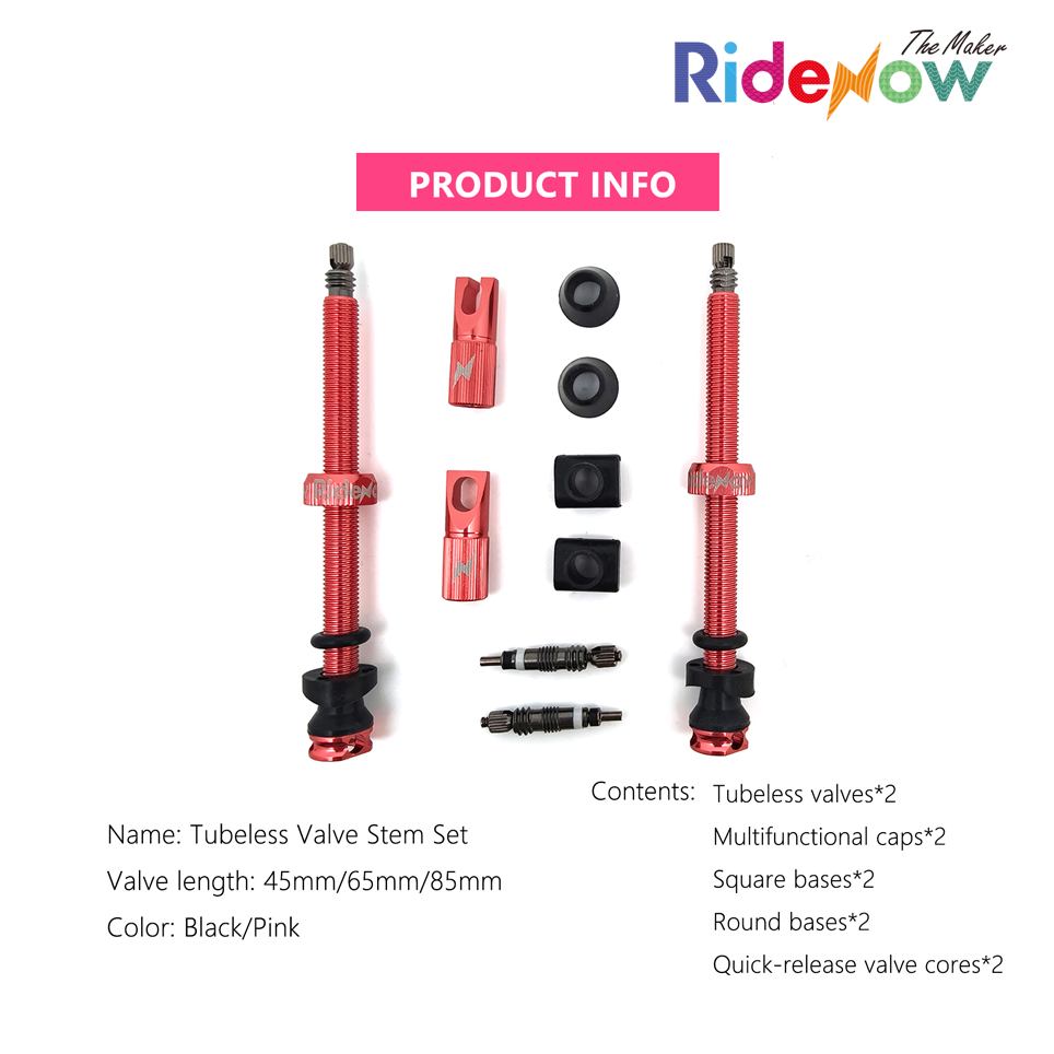 RideNow Tubeless Valve Stem Set